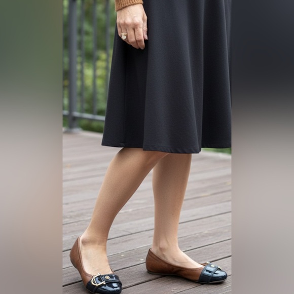 Tory Burch Noel 2Tone black patent leather & brown Ballet Flats - Picture 15 of 15